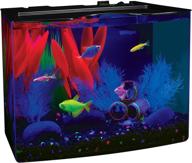 glofish aquarium kit: stunning led lights, whisper filter, and hood included! logo