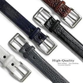 img 2 attached to Italian Calfskin Genuine Leather Alligator Men's Accessories for Belts