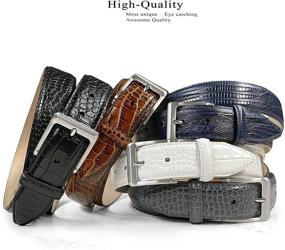 img 3 attached to Italian Calfskin Genuine Leather Alligator Men's Accessories for Belts