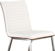 🌟 современный и шикарный: набор стульев для обеденного стола armen living café из 2 штук - белая мебельная кожа и отделка из нержавеющей стали. логотип
