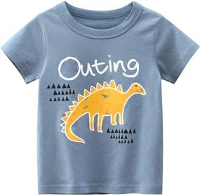 img 2 attached to AdaliaFaye Toddler Dinosaur Crewneck T Shirts