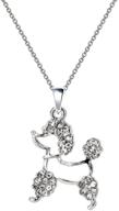 🐩 adorable crystal puppy poodle charm pendant necklace, nc032 logo