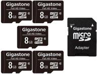 💾 gigastone 8gb 5-pack micro sd card: full hd video, action camera drone, surveillance security cam - 80mb/s micro sdhc class 10 logo