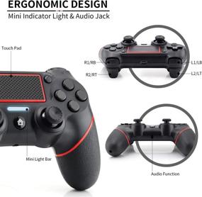 img 2 attached to 🎮 ETPark PS4 Wireless Controller with Touch Panel, Dual Vibration and Audio Function, Anti-Slip Grip and Mini LED Indicator