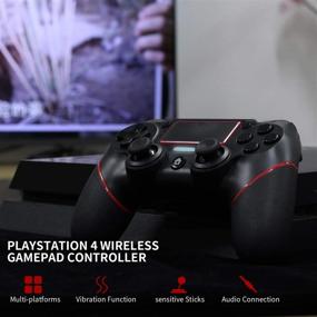 img 3 attached to 🎮 ETPark PS4 Wireless Controller with Touch Panel, Dual Vibration and Audio Function, Anti-Slip Grip and Mini LED Indicator