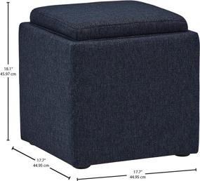 img 1 attached to 🪑 Modern Tweed Lift-Top Storage Ottoman Pouf by Rivet Ross on Amazon - Denim, 17.7"W