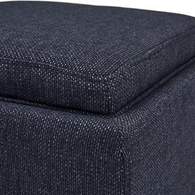 img 2 attached to 🪑 Modern Tweed Lift-Top Storage Ottoman Pouf by Rivet Ross on Amazon - Denim, 17.7"W