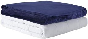 img 4 attached to 🛌 MP2 Glacier Weighted Blanket: Nano-Ceramic Beads, Cooling & Warm Reversible Cover, 48x72", 15 lb, Navy - Ideal for Hot and Cold Sleepers