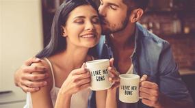 img 2 attached to 🍑 Adorable Couples Mug Set - His Guns and Her Buns - Funny Matching Coffee Mugs - 11OZ - Great Gift for Boyfriend, Girlfriend, Husband, Wife - By AW Fashions