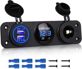 img 4 attached to 🔌 Linkstyle 3-in-1 Charger Socket Panel: 12V Dual USB Car Socket + Power Outlet with LED Digital Voltmeter + Cigarette Lighter Socket Splitter Adapter for Truck, Car, Marine Boat, RV