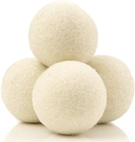 img 1 attached to 4-Pack Organic Wool Dryer Balls: Ecofriendly Fabric Softener for Infants – Gentle on Clothes & Skin