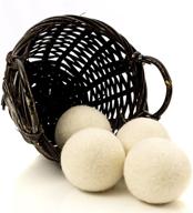 4-pack organic wool dryer balls: ecofriendly fabric softener for infants – gentle on clothes & skin logo