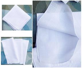 img 3 attached to 💼 Unleash Classic Elegance with White Cotton Handkerchiefs Fashion Pack HK006