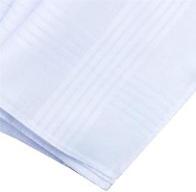 img 2 attached to 💼 Unleash Classic Elegance with White Cotton Handkerchiefs Fashion Pack HK006