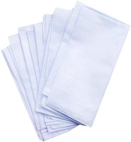 img 1 attached to 💼 Unleash Classic Elegance with White Cotton Handkerchiefs Fashion Pack HK006