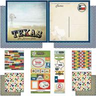 📸 texas vintage scrapbook kit by scrapbook customs - themed paper and stickers, 12x12 inch logo