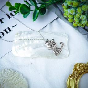 img 2 attached to 🐱 Cute Cat Kitty Pendant Necklace with Crystal Link Chain – Perfect Gift for Girls and Women - Fashion Jewelry Necklace