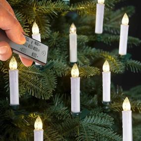 img 3 attached to 🕯️ Raycare Battery Operated Taper Candle Lights: 10PCS with Remote, 8H Timer & Flickering Light - Ideal for Christmas Décor with Clips/Suction Cups