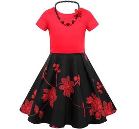 img 3 attached to 👗 Tao-Ge Girls Vintage Polka Dot Swing Retro Rockabilly Dress with Necklace - Size 6-12 - Perfect for Girls' Party