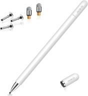 🖊️ meko 2 in 1 magnetic disc stylus - white: perfect stylus for ipad pencil, iphone, android, microsoft, and more; bundle includes 5 replacement tips! logo