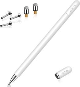 img 4 attached to 🖊️ MEKO 2 in 1 Magnetic Disc Stylus - White: Perfect Stylus for iPad Pencil, iPhone, Android, Microsoft, and More; Bundle Includes 5 Replacement Tips!