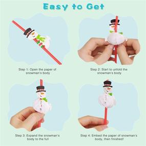 img 2 attached to 🎅 Hysagtek 50 Pcs Christmas Drinking Straws, Snowman Bendable Disposable Cocktail Straws for Party Decoration Supplies, Red - Perfect for Christmas, New Year, Birthday & Wedding Tableware