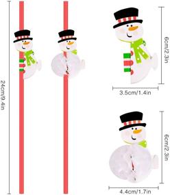 img 3 attached to 🎅 Hysagtek 50 Pcs Christmas Drinking Straws, Snowman Bendable Disposable Cocktail Straws for Party Decoration Supplies, Red - Perfect for Christmas, New Year, Birthday & Wedding Tableware