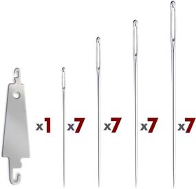 img 3 attached to 🧵 Premium Large Eye Sharp Stitching Needles: 28 Variety Sizes from 1.75-2.5 inches - Ideal for Needlework & Hand Sewing - Convenient Storage Tube Included