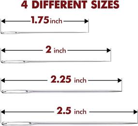 img 2 attached to 🧵 Premium Large Eye Sharp Stitching Needles: 28 Variety Sizes from 1.75-2.5 inches - Ideal for Needlework & Hand Sewing - Convenient Storage Tube Included