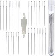 🧵 premium large eye sharp stitching needles: 28 variety sizes from 1.75-2.5 inches - ideal for needlework & hand sewing - convenient storage tube included logo