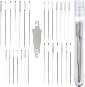 img 4 attached to 🧵 Premium Large Eye Sharp Stitching Needles: 28 Variety Sizes from 1.75-2.5 inches - Ideal for Needlework & Hand Sewing - Convenient Storage Tube Included