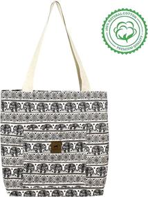 img 3 attached to Eco-Friendly Women's Handbags 👜 & Wallets: Canvas Shoulder Tote Bag