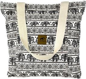 img 2 attached to Eco-Friendly Women's Handbags 👜 & Wallets: Canvas Shoulder Tote Bag