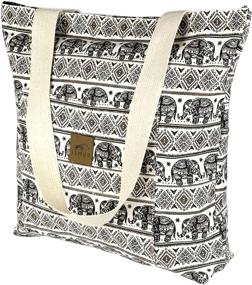 img 4 attached to Eco-Friendly Women's Handbags 👜 & Wallets: Canvas Shoulder Tote Bag