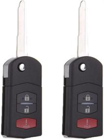 img 3 attached to 🔑 ECCPP Uncut Keyless Entry Remote Flip Key Fob for Mazda 2/5/6/CX-7/CX-9/RX-8/MX-5 Miata BGBX1T478SKE125-01 2X - High-Quality 315MHz 3 Button Remote