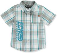 stylish plaid perfection: marc 👕 ecko boys' short sleeve woven shirt logo