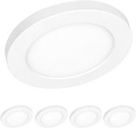 ostwin (4 pack) 5 inch dimmable led flush mount ceiling light, 6 watts (40w equivalent), surface mount round panel, 404 lumens, 4000k bright white логотип