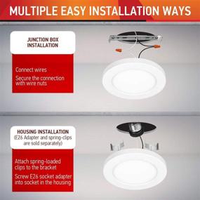 img 1 attached to OSTWIN (4 Pack) 5 Inch Dimmable LED Flush Mount Ceiling Light, 6 Watts (40W Equivalent), Surface Mount Round Panel, 404 Lumens, 4000K Bright White