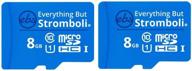 everything but stromboli 8gb micro sd memory card w/adapter (bulk 2 pack) class 10 logo