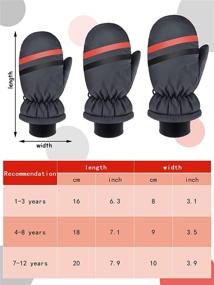 img 2 attached to Children's Unisex Winter Snow Mittens - 3 Pairs Ski Mittens, Warm & Waterproof Gloves