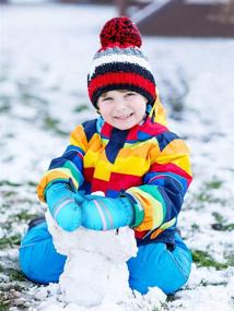 img 3 attached to Children's Unisex Winter Snow Mittens - 3 Pairs Ski Mittens, Warm & Waterproof Gloves
