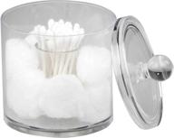 🧼 clear acrylic cotton ball and swab holder by home basics: q-tip storage organizer logo