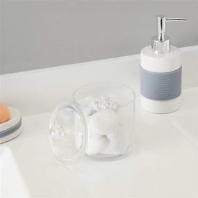 img 2 attached to 🧼 Clear Acrylic Cotton Ball and Swab Holder by Home Basics: Q-tip Storage Organizer