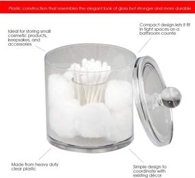 img 3 attached to 🧼 Clear Acrylic Cotton Ball and Swab Holder by Home Basics: Q-tip Storage Organizer