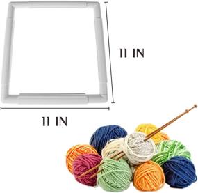 img 3 attached to Plastic Square Cross Stitch Frame - DIY Sewing Tools for Precise Embroidery | Handheld Craft Clip Hoop (11x11 inches)