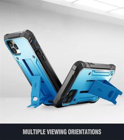 img 1 attached to 📱 Poetic Revolution Series iPhone 11 Pro Max Rugged Case with Kickstand - Full-Body Dual-Layer Shockproof Protective Cover, Built-in-Screen Protector - Blue (2019) - 6.5 Inch, Apple iPhone 11 Pro Max Compatible