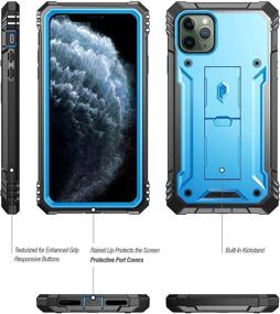 img 3 attached to 📱 Poetic Revolution Series iPhone 11 Pro Max Rugged Case with Kickstand - Full-Body Dual-Layer Shockproof Protective Cover, Built-in-Screen Protector - Blue (2019) - 6.5 Inch, Apple iPhone 11 Pro Max Compatible