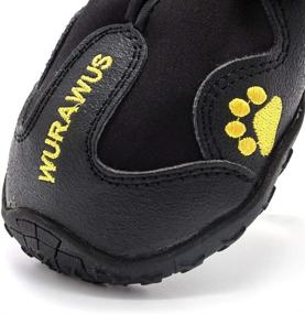 img 1 attached to 🐾 WURAWUS Waterproof Dog Boots with Anti-Slip Sole - Ideal Shoes for Medium & Large Dogs, Adjustable Reflective Straps - Set of 4PCS