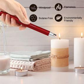 img 1 attached to 🔥 Charfire Lighter - Rechargeable USB Electric Candle Lighter with LED Battery Display, Flameless Plasma Arc Windproof Lighter for Cooking, BBQs, Stoves, Grill, Camping, Fireworks - Red