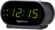 ⏰ compact led display alarm clock with nightlight, battery backup - 4.5 x 3.5 x 2.4 inches by amazon basics logo